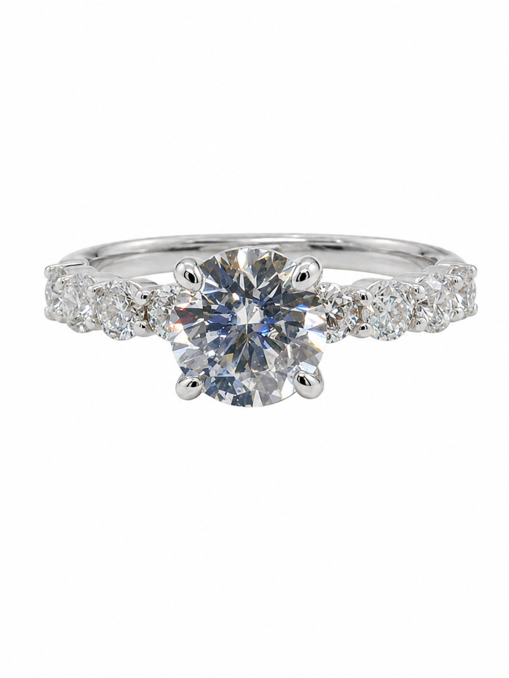 ✨ 1.64 TCW Moissanite Engagement Ring | 925 Sterling Silver | 1 Carat Center | 7